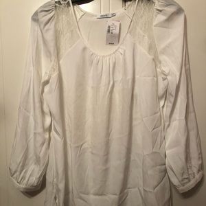 White blouse with lace detail